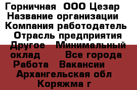 Горничная. ООО Цезар › Название организации ­ Компания-работодатель › Отрасль предприятия ­ Другое › Минимальный оклад ­ 1 - Все города Работа » Вакансии   . Архангельская обл.,Коряжма г.